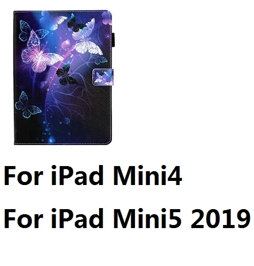 For iPad Mini 4 5 Фиолетовый узор бабочки кожаный чехол всего тела для iPad Air 12 iPad Mini 12345 Pro9.7 10,5 iPad 9,7 Air 10,5 - Цвет: For iPad Mini 4 5