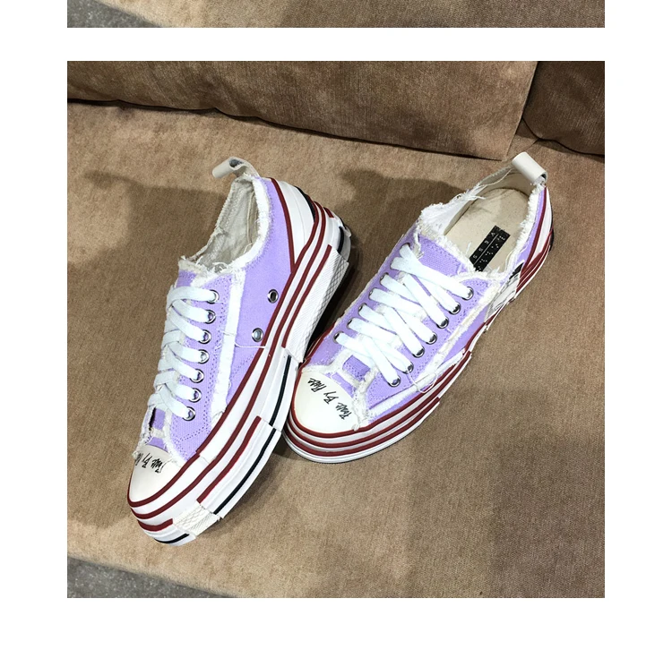 Buono Scarpe/парусиновые кроссовки на платформе для мужчин и женщин; Повседневные кроссовки для пар; Модная брендовая женская обувь; кроссовки с кисточками; большие размеры; 44EU