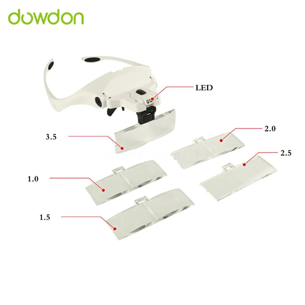 10 шт./лот увеличительное стекло для очков с козырьком головы Лупа ювелира