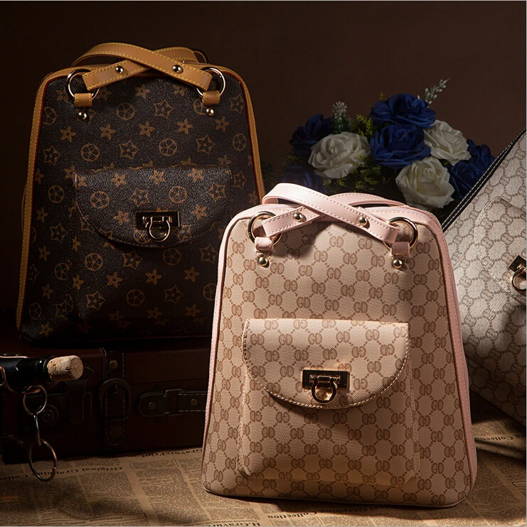 Brand backpack women leather backpack 