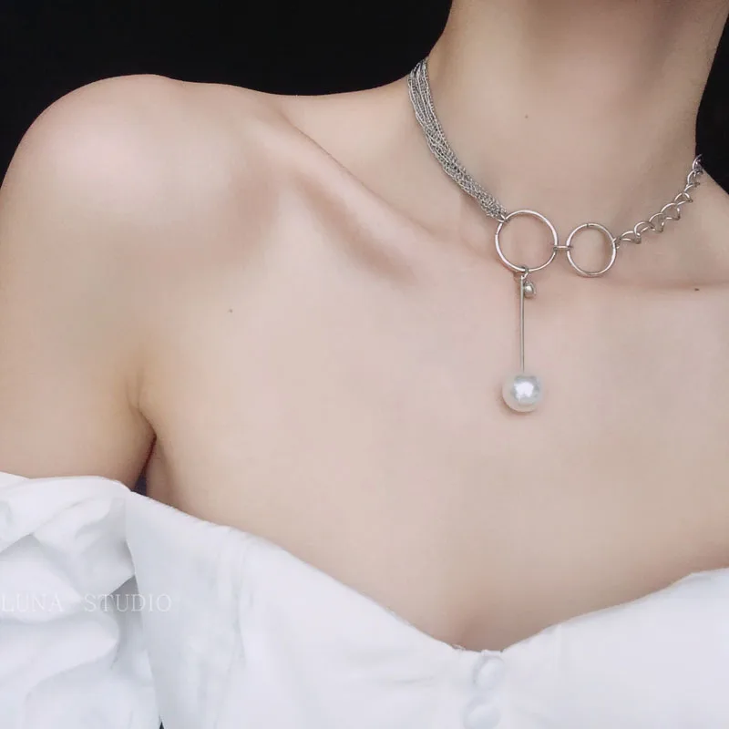 Cos Store, новинка, Летний стиль, серебряная цепочка, колье, ожерелье, горячее предложение, жемчужные вечерние, короткое ожерелье для женщин,, Femme Bijoux