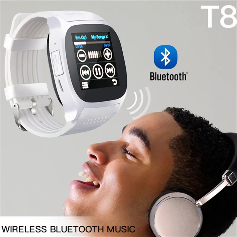 Умные часы T8 с Bluetooth и камерой поддержка SIM-карты для Android Facebook Whatsapp Синхронизация