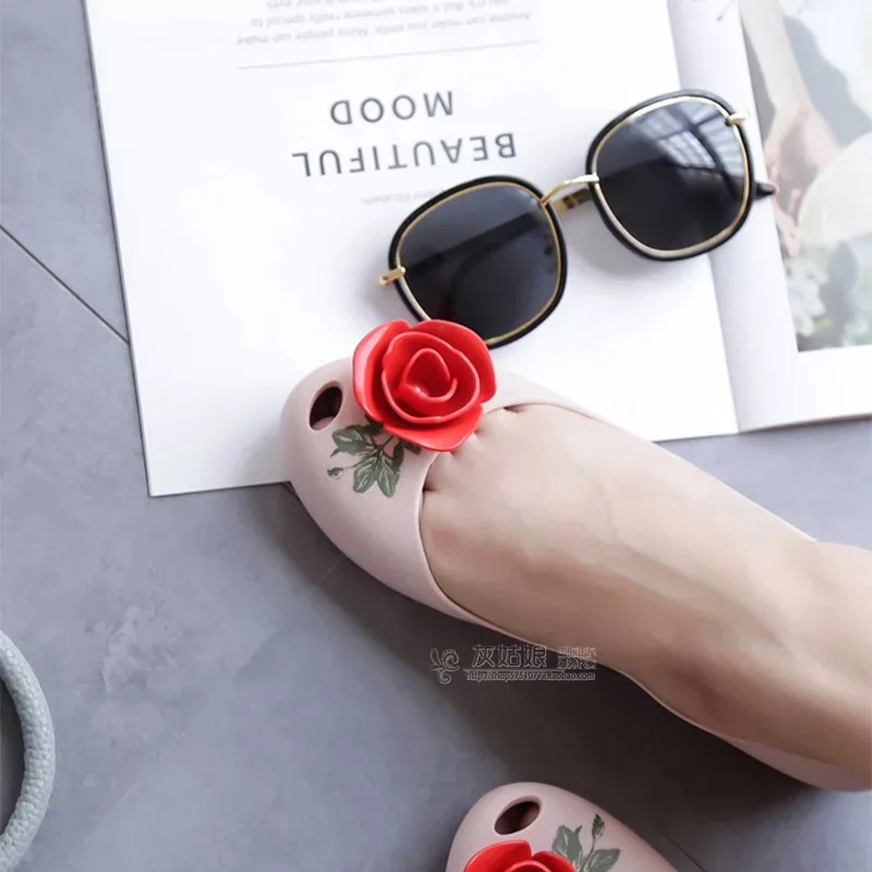 Женские сандалии Melissa Ultragirl розовые и черные прозрачные на плоской подошве с