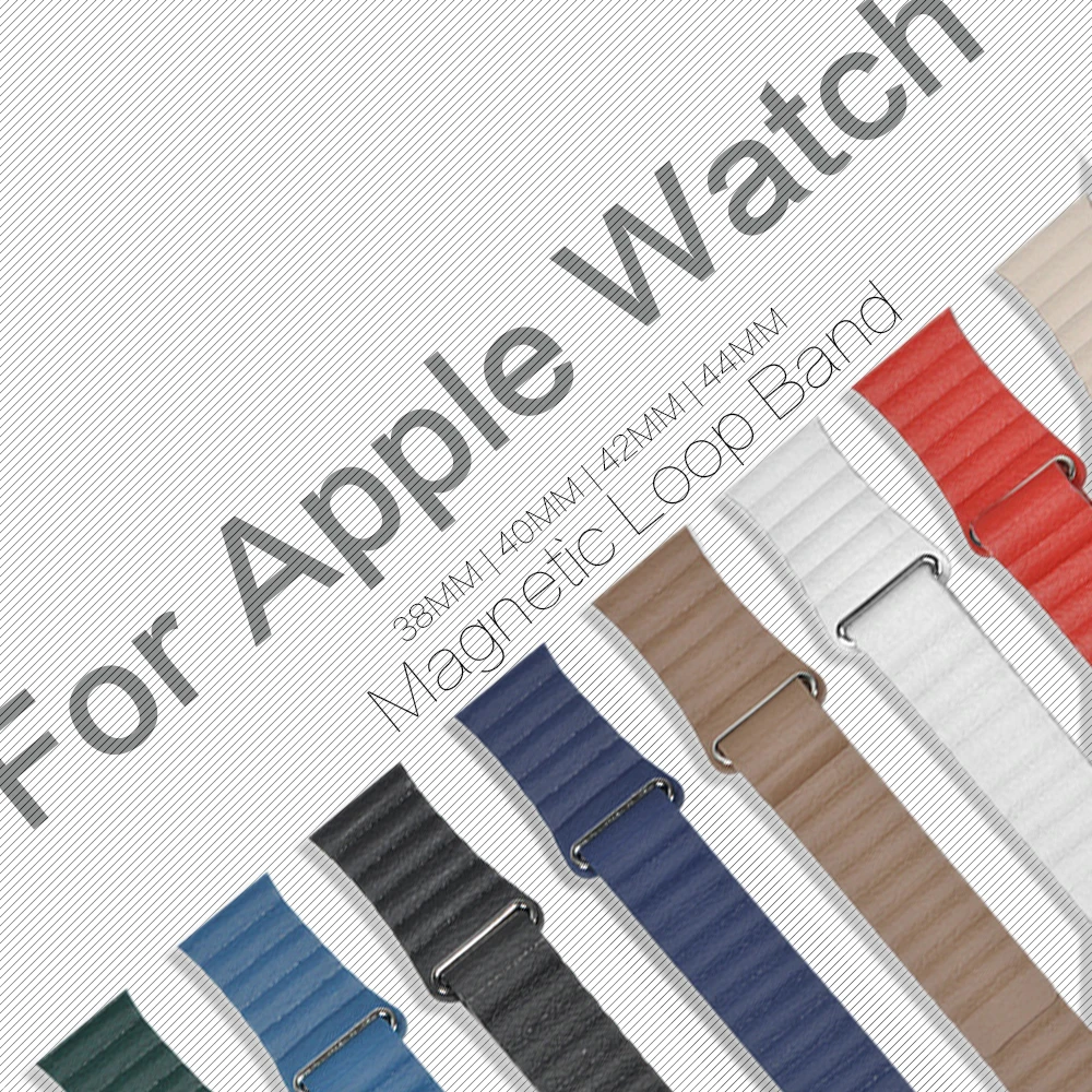 Кожаный ремешок с магнитной петлей 1:1 для Apple Watch 38 мм 40 мм 42 мм 44 мм браслет высокого качества 1:1 для iWatch ремешок серии 1 2 3 4