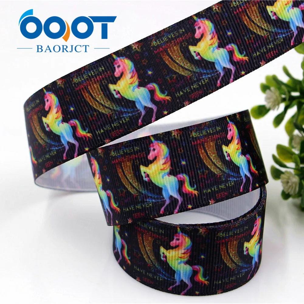 OOOT BAORJCT 1712133 25 мм 10 ярдов мультфильм конь ленты тепловой передачи печатных grosgrain Свадебные аксессуары DIY материал