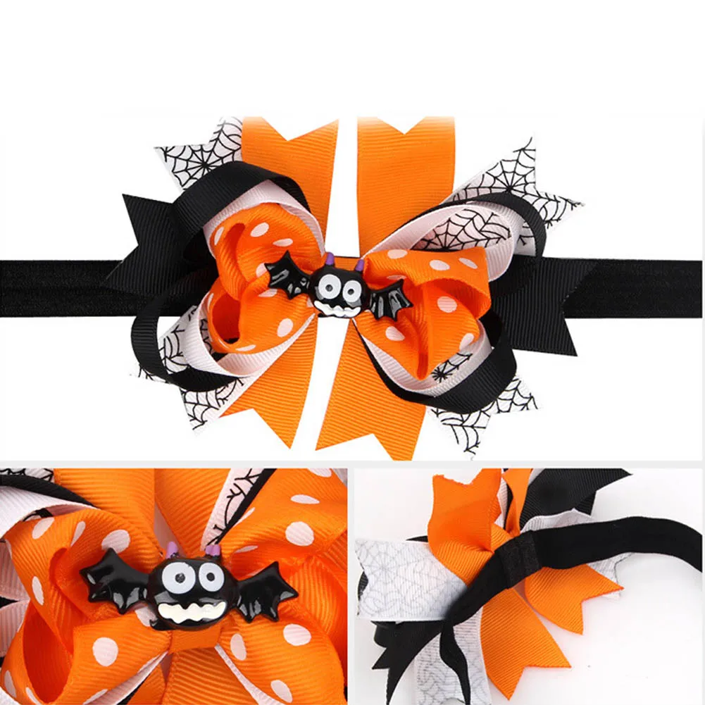 New Hair Accessories Baby Hairband Bowknot Bat/Ghost Girls Headband Infant Headdress Band Halloween Ornament VN 68 | Детская одежда и