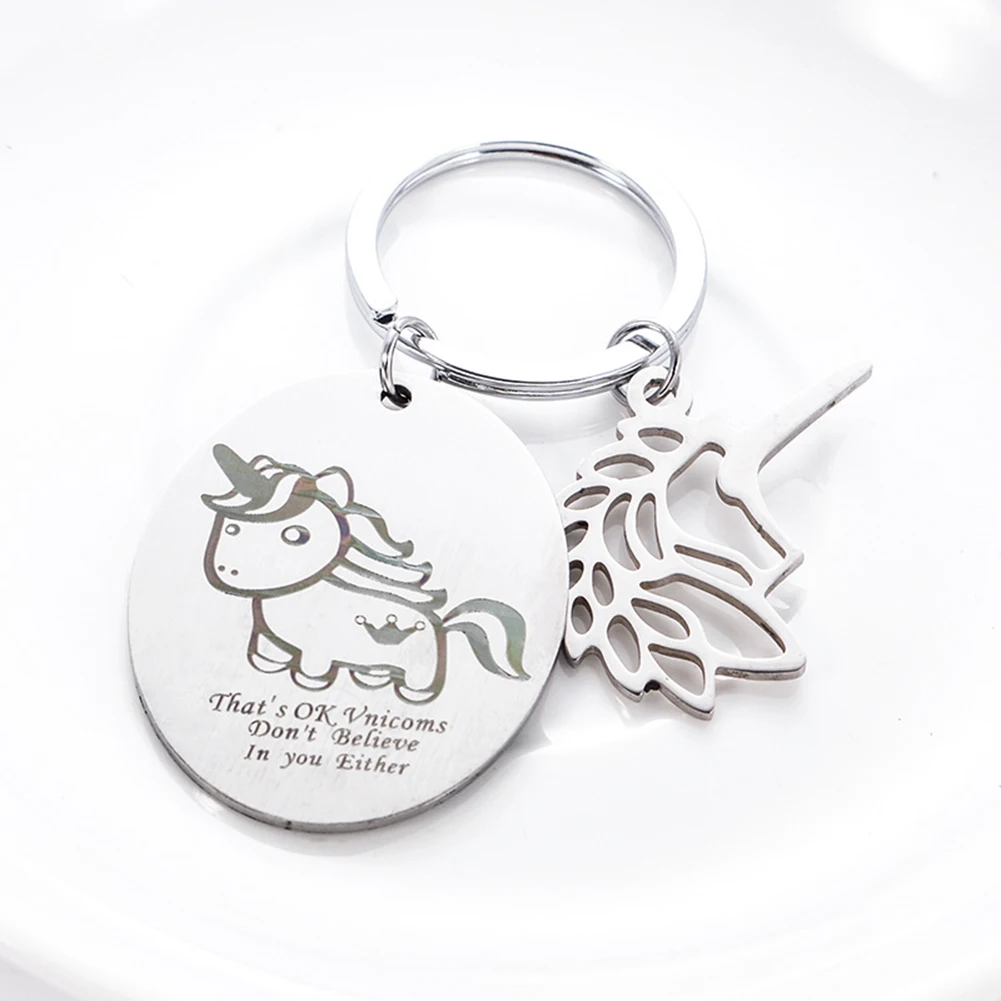 Модные полые единорог кулон письма Вырезка брелок сумка завесы брелок|keyring fashion|key