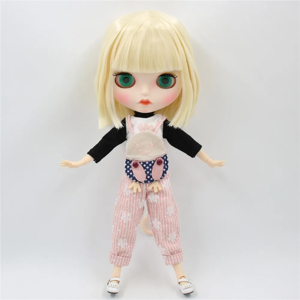 Ледяная фабрика blyth кукла 1/6 bjd белая кожа сустава тела короткие светлые волосы, новое матовое лицо резные губы с бровью 30 см BL0510