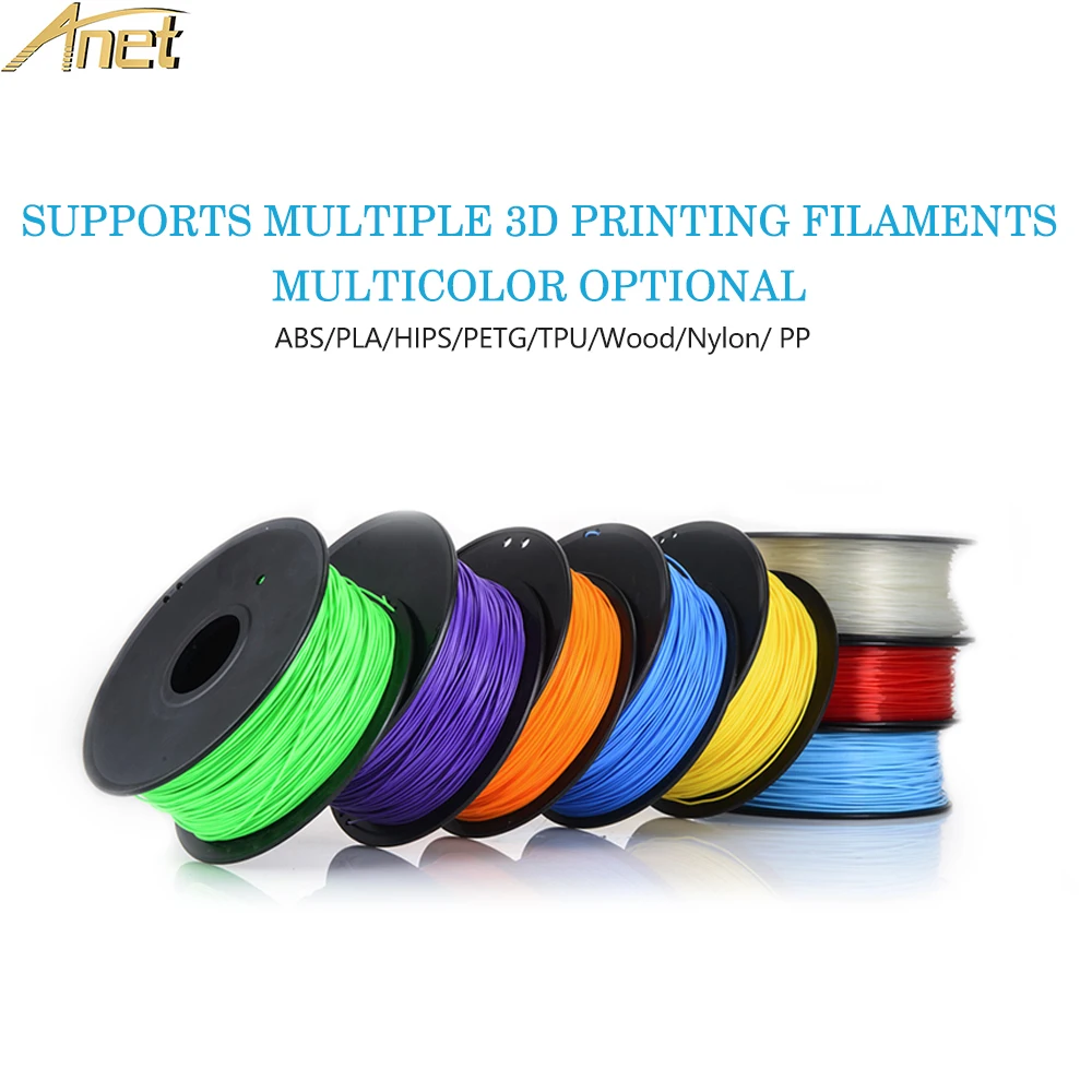 1 коробка Anet PLA нить 3D принтер кг/рулон 2.2lb 75 мм для MakerBot RepRap ручка 10 видов цветов