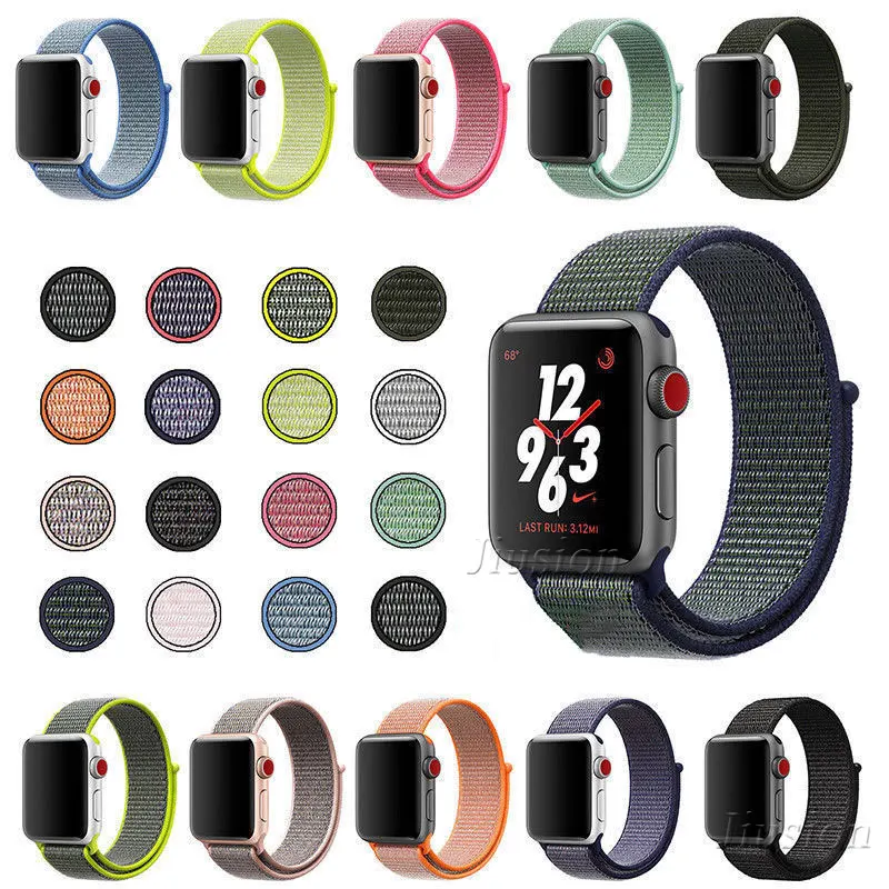 Для Apple Watch 4/3/2/1 нейлоновый ремешок 38/40/42/44 мм наручный спортивный браслет сменный