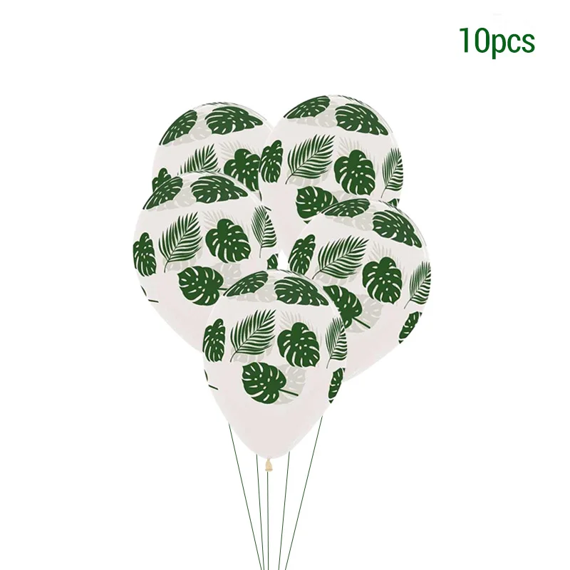 10pcs balloons B Свадебные украшения пальмовый лист шар гирлянда одноразовая Праздничная посуда Гавайский тропический День Рождения украшения для праздничного стола - Цвет: 10pcs balloons B