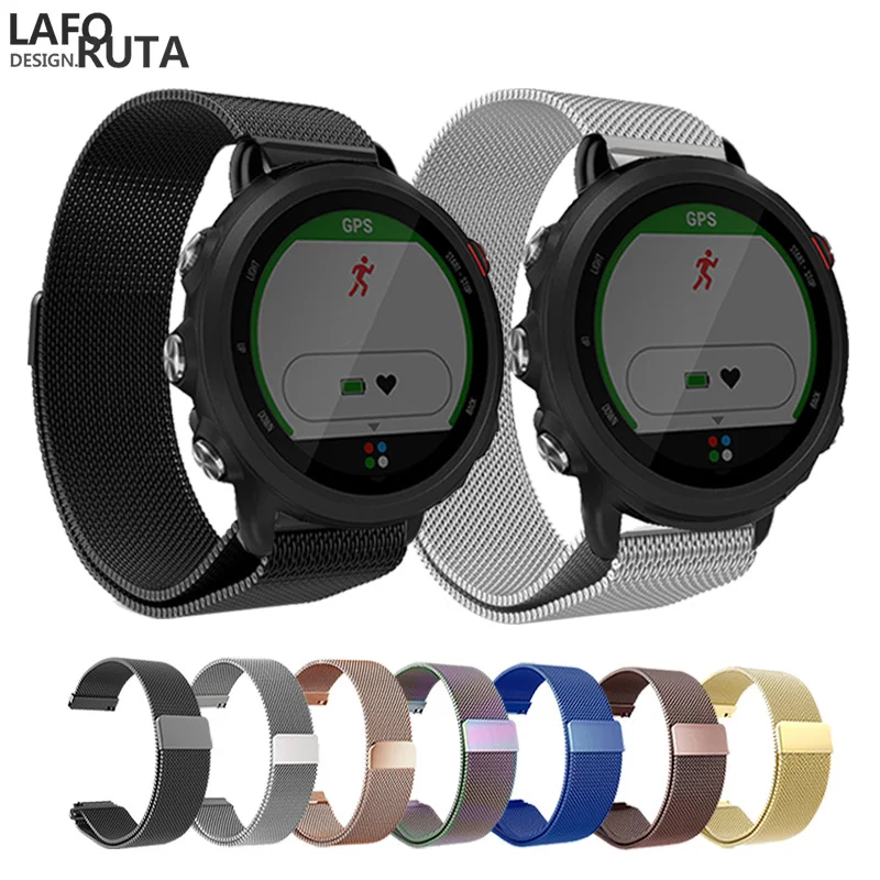 Laforuta для Garmin Forerunner 245 ремешок Миланская петля ремешок Garmin vivoactive 3 Forerunner 645 фитнес-браслет металлический ремешок для часов