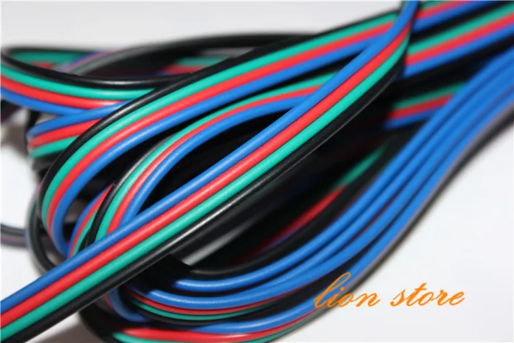 Бесплатная доставка 5 м 10 50 100 м/лот RGB 4pin кабель провод для светодиодной ленты 22AWG 4