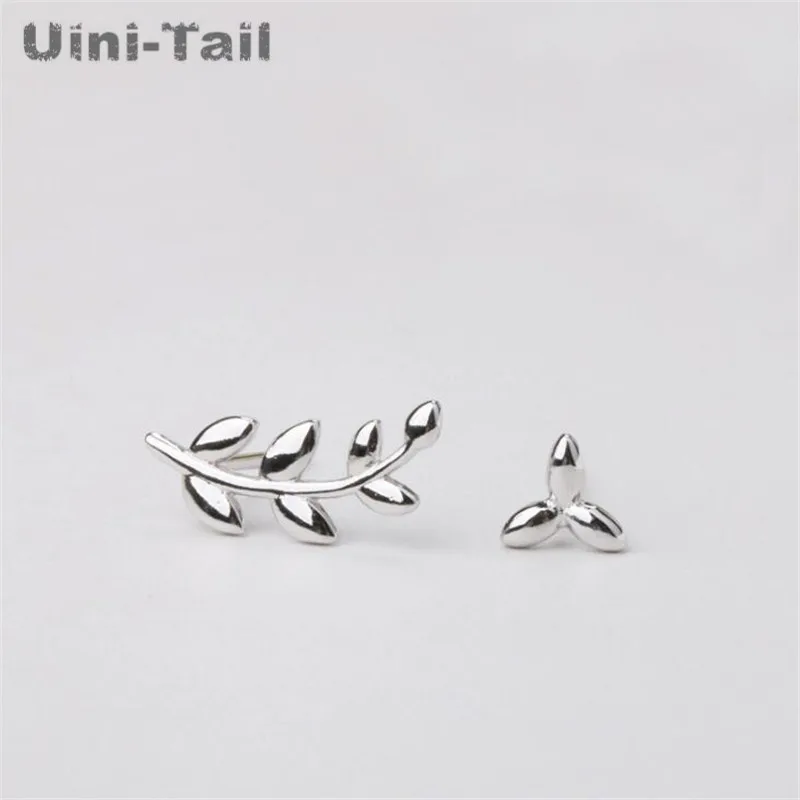 Серьги с оливковым листом Uini Tail асимметричные серьги ветки в литературном стиле