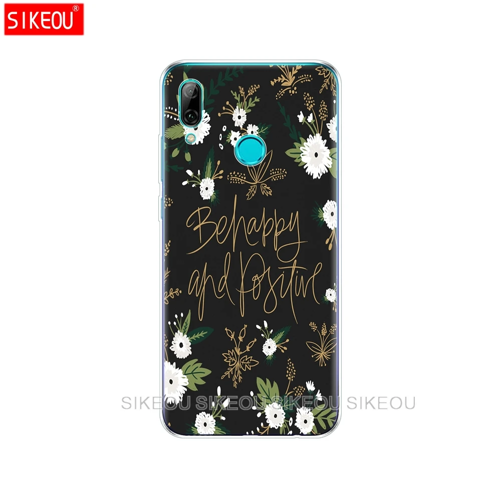 Чехол для Huawei P Smart 2019 силиконовый мягкий чехол из ТПУ бампер с цветочным принтом