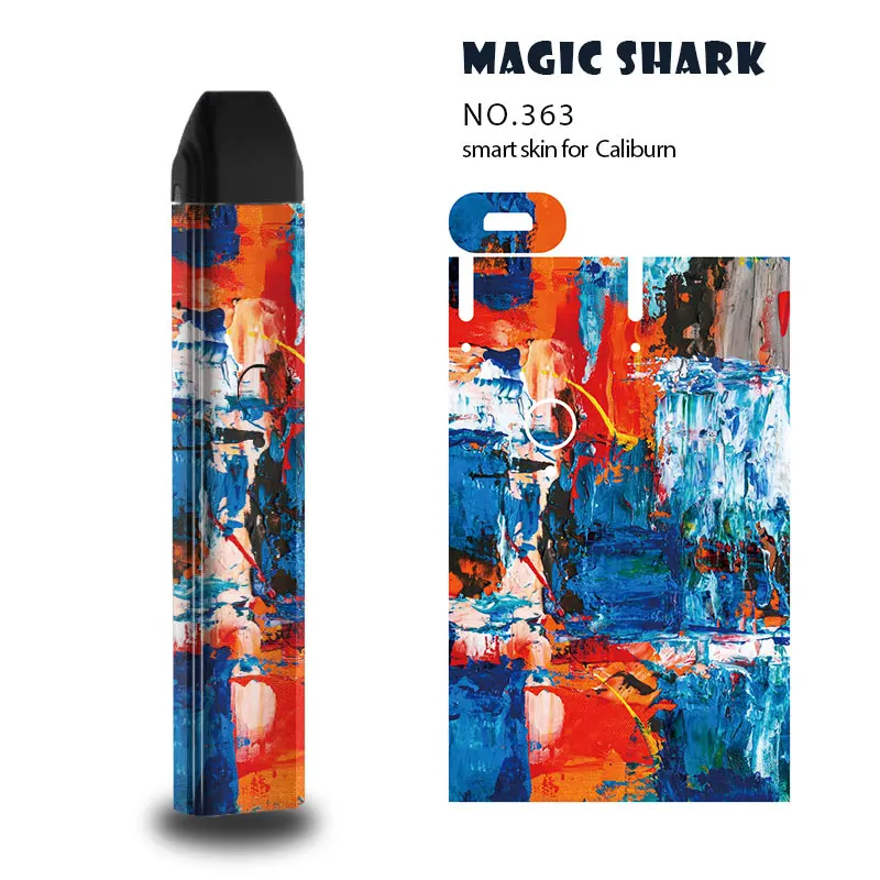 Magic Shark Fashion Stylish Colorful Painting PVC Cover Sticker Case Wrap Film for Uwell Caliburn No Fade 361-370 | Мобильные
