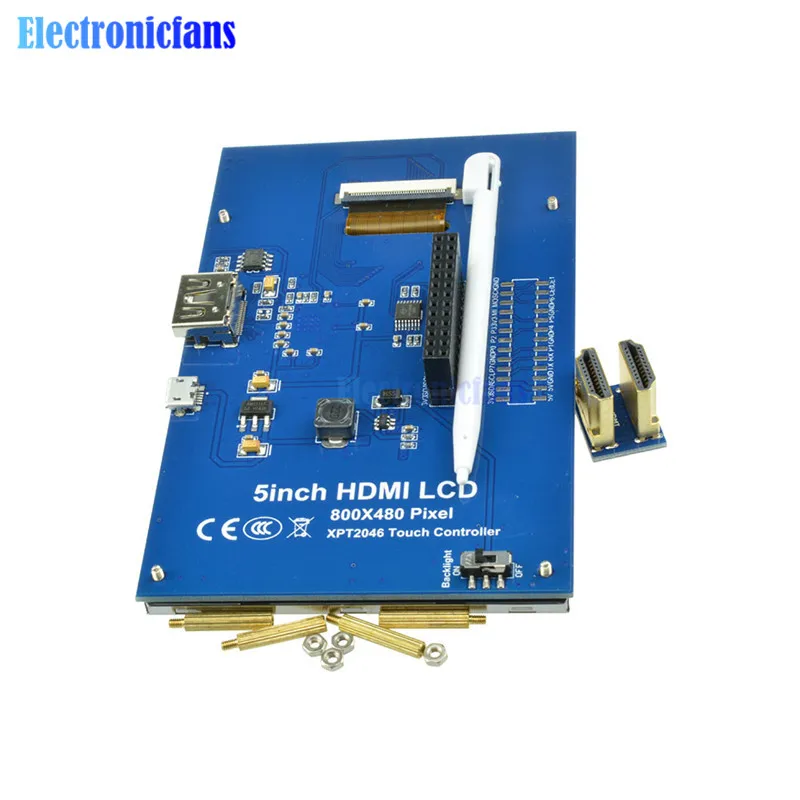 5 дюймов 800x480 touch ЖК дисплей Экран &quotДисплей для Raspberry Pi pi2 Модель B + лидер