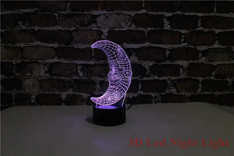 3D пятничный ночник новый подарок на день рождения луна 7 цветов сменный