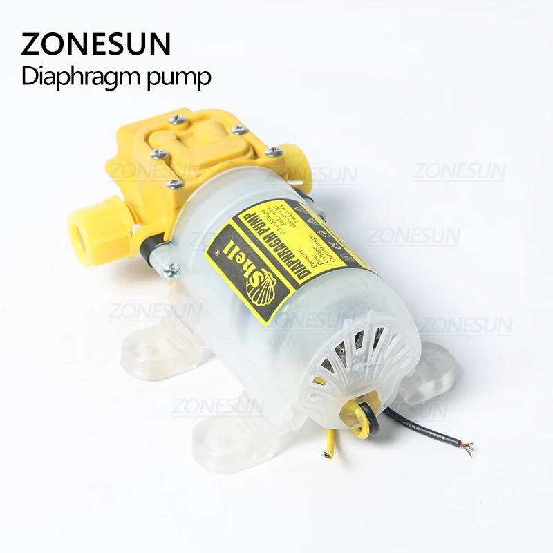ZONESUN мембранный Водяной насос для разливочной машины, маленький безопасный самовсасывающий насос высокого давления 3.6л/мин