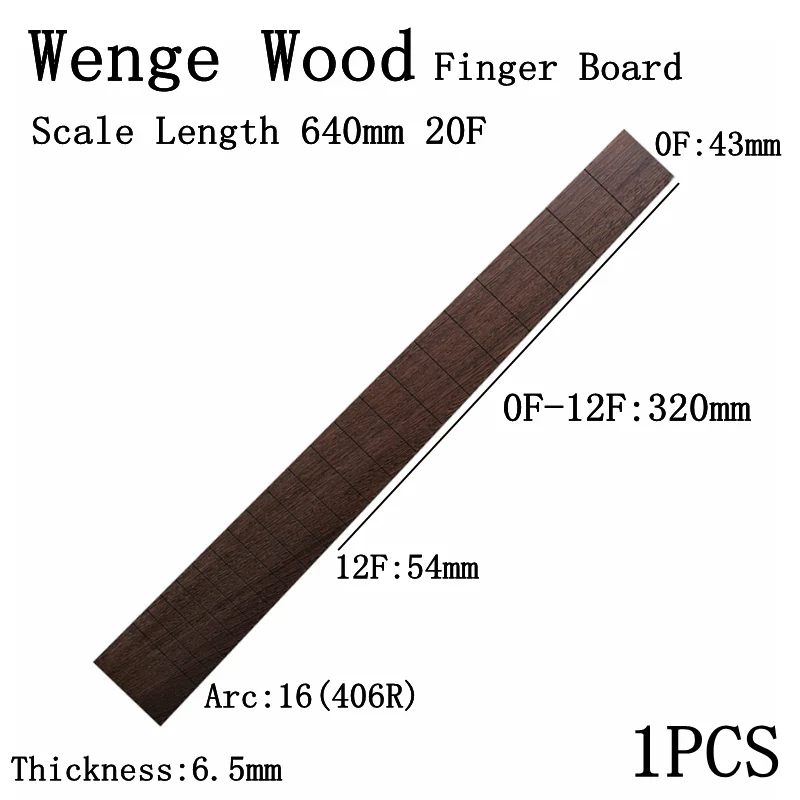 Scale Length640mm20F Африканская Wenge деревянная гитара Гриф материал DIY Гитара Гриф Гитара материал изготовления s Аксессуары 520x70x10 мм - Цвет: Scale Length640mm20F