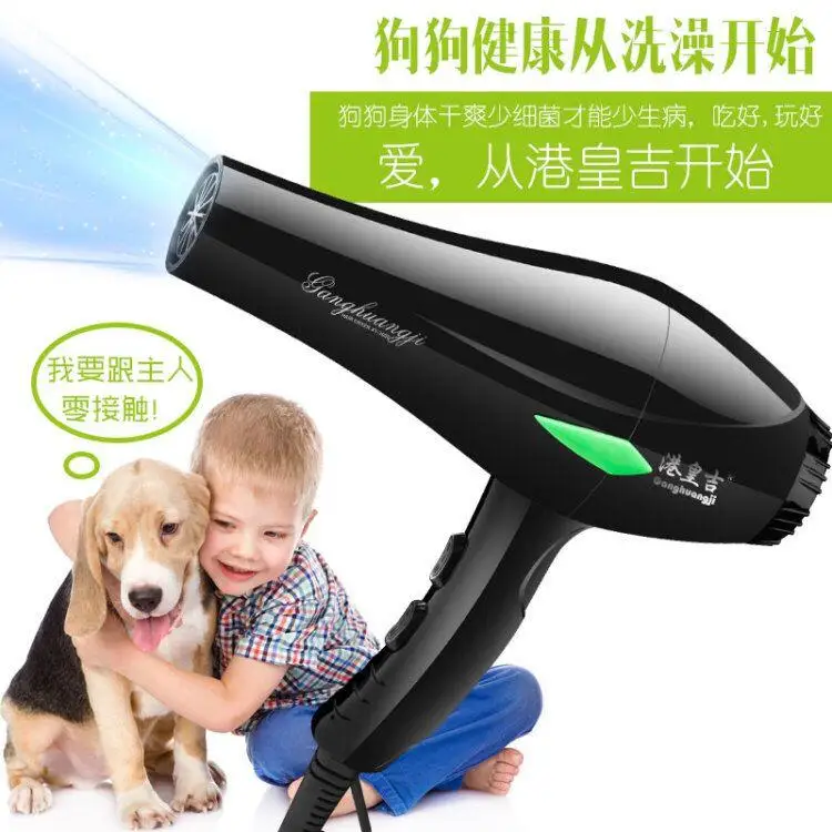 Высокая мощность pet фен для волос немой Собака Профессиональный 3200 Вт Золотой