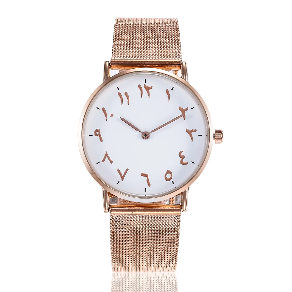 Топ люксовый бренд мусульманский арабский женские часы Дамская Мода розовое