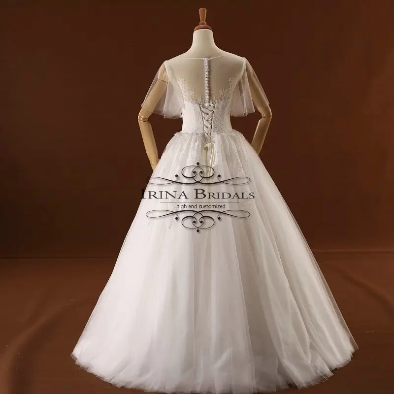 Vestido de novia talla grande свадебное платье трапециевидной формы с короткими рукавами и