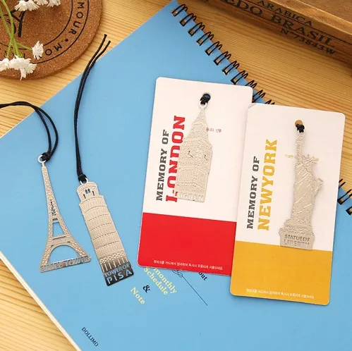 1 шт. случайный мир здания из чистого металла закладки маркер канцелярский