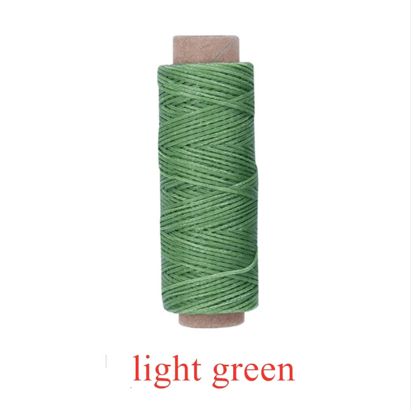 light green 50 м 150D 1 мм зеленая синяя серия плоские Вощеные нитки плоские Пришивные цепочки из воска ручной работы DIY для кожи плоские Вощеные швейные нейлоновые нитки - Цвет: light green