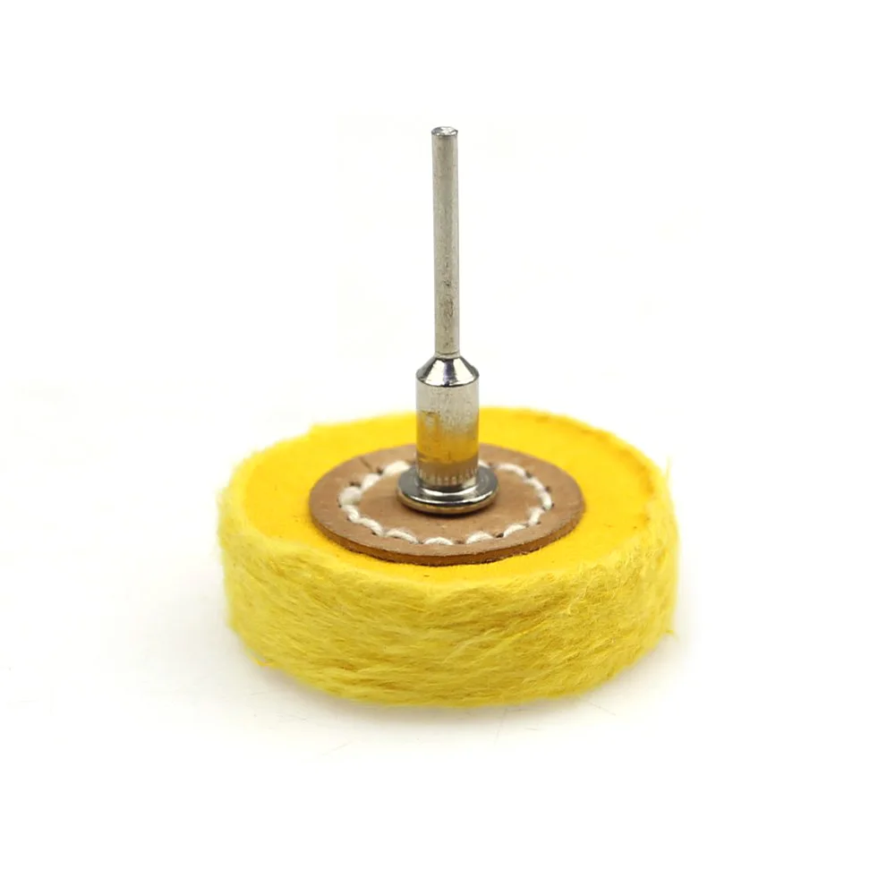 2 inch Yellow Harder 1 шт. 3 мм вал установлен лоскут хлопок ткань полировка колеса для ювелирных изделий металлическое зеркало полировка Мини дрель Dremel роторные инструменты - Цвет: 2 inch Yellow Harder