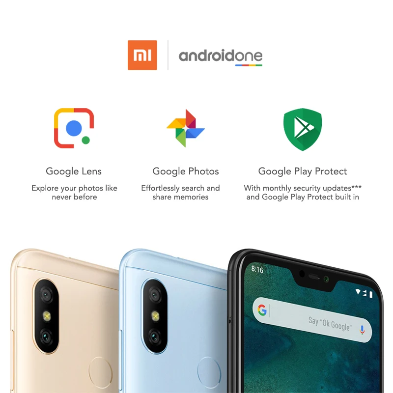 Глобальная версия Xiaomi Mi A2 Lite 3 ГБ 32 5 84 дюйма полный экран Snapdragon 625 Восьмиядерный