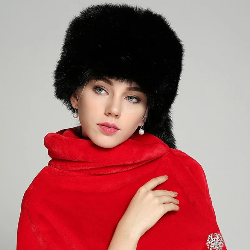 HT1480 новые модные женские зимние шапки с ушками в западном стиле толстые теплые