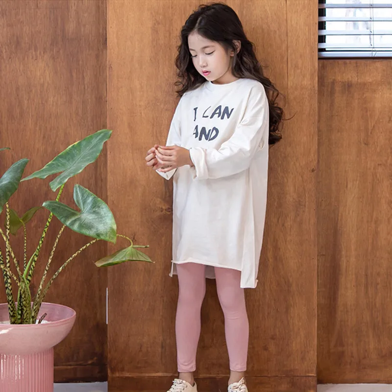 4 to 16 years kids &amp teenager girls beige letter print long sleeve casual cotton shift dress children fashion spring fall | Детская