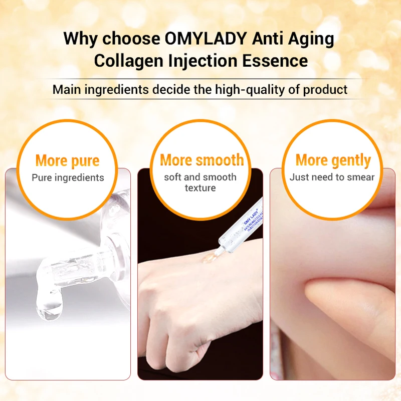 OMY LADY Антивозрастная коллагеновая эссенция глубокое увлажнение Сыворотка для лица hydra сужение пор отбеливание гиалуроновой кислотой 10 мл