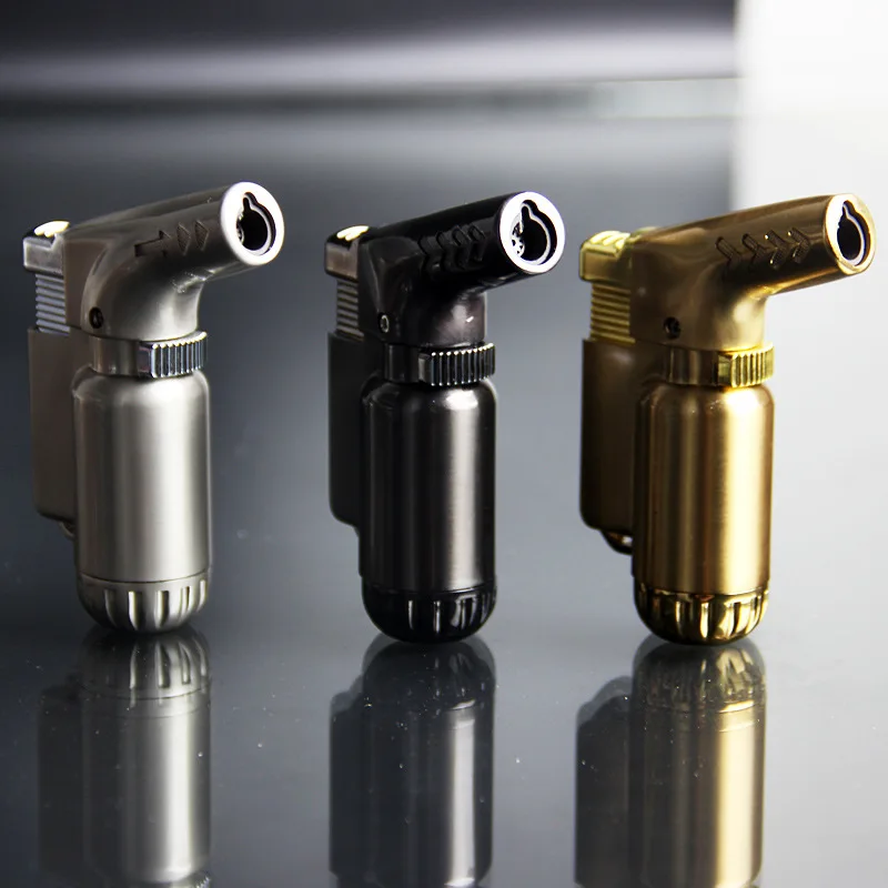 

Portable Compact Butane Jet Turbo Torch Lighter Gasoline Fire Windproof Spray Gun Metal Lighter 1300 C NO GAS Cigarette