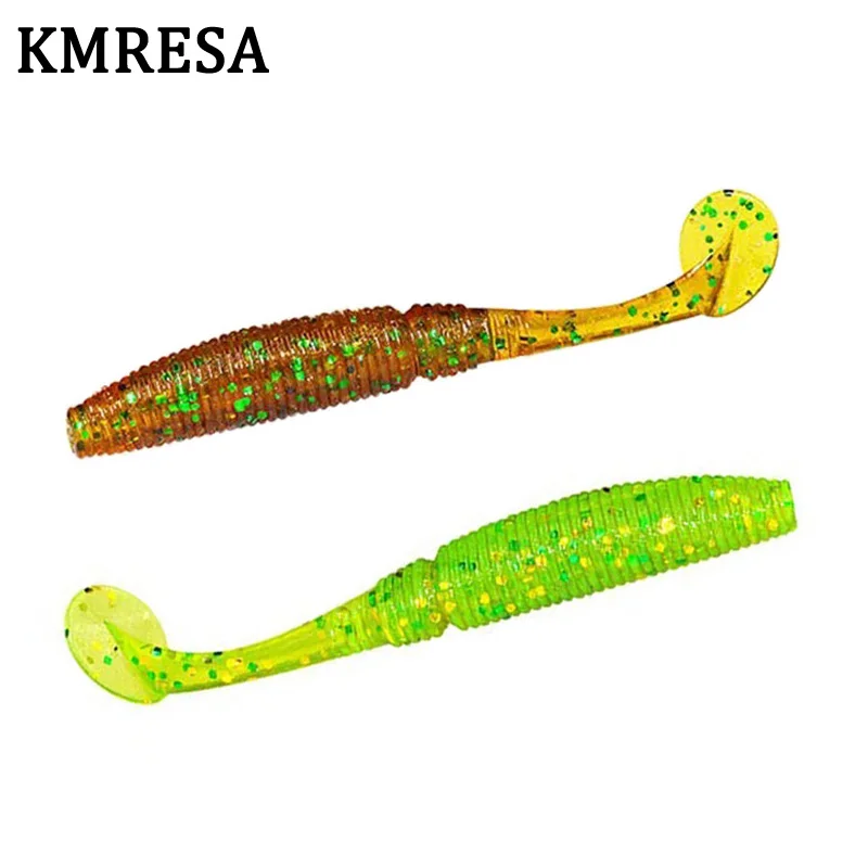 KMRESA 15 шт. воблер с джиг головкой 5 см 1 г рыболовные приманки мягкие черви креветки