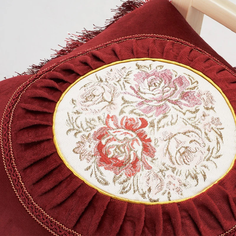 

2017New Luxurious Chinese style Retro flower Cushion Cover Home Decorate Pillow Cover Sequin embroidery Office Sofa Pillow Case