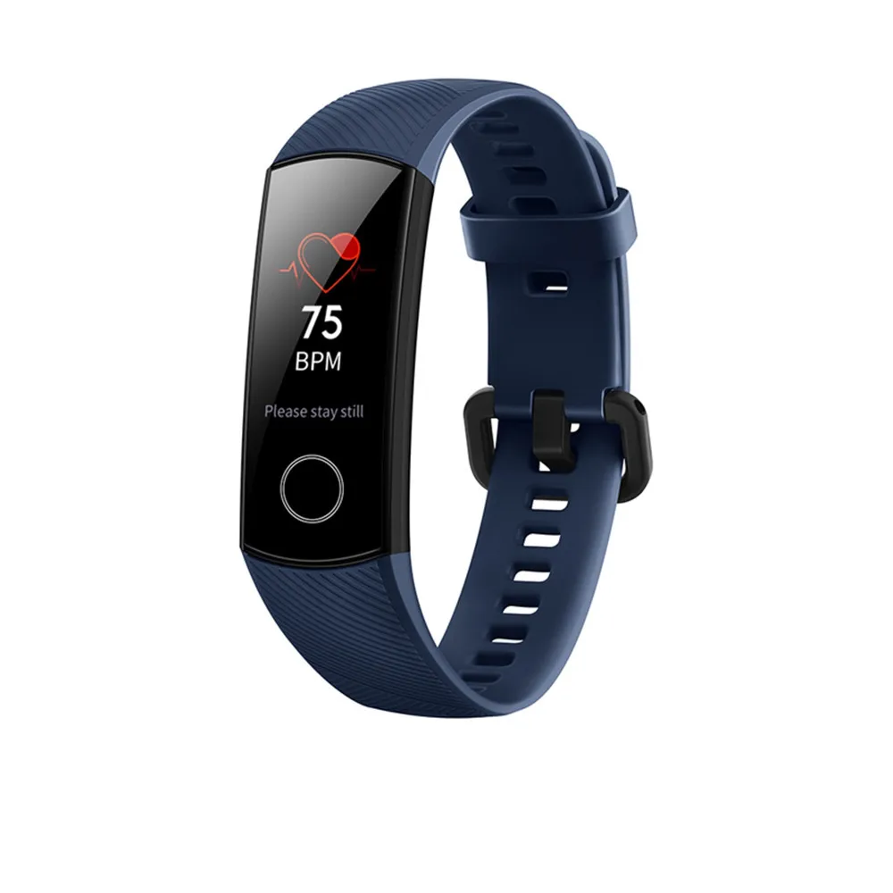 Умный Браслет huawei Honor Band 4 0,95 ''цветной сенсорный экран Amoled дисплей для плавания с осанкой для определения пульса и сна - Цвет: Blue