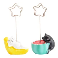 10pcs whiteblack lazy cat animal name number table place card holder for wedding party home office venue decoration