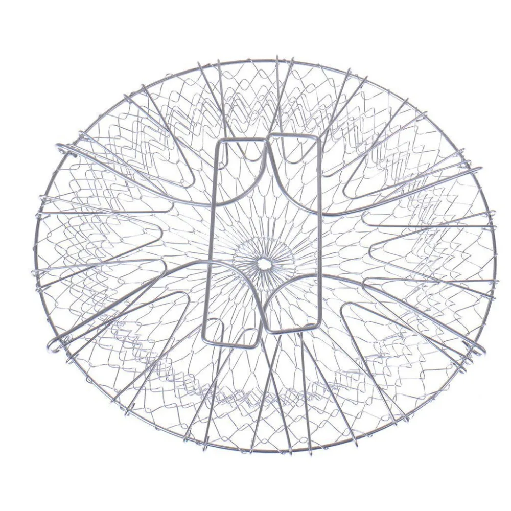 Нержавеющая сталь складной промывка паром штамм шеф повар Корзина Дуршлаг