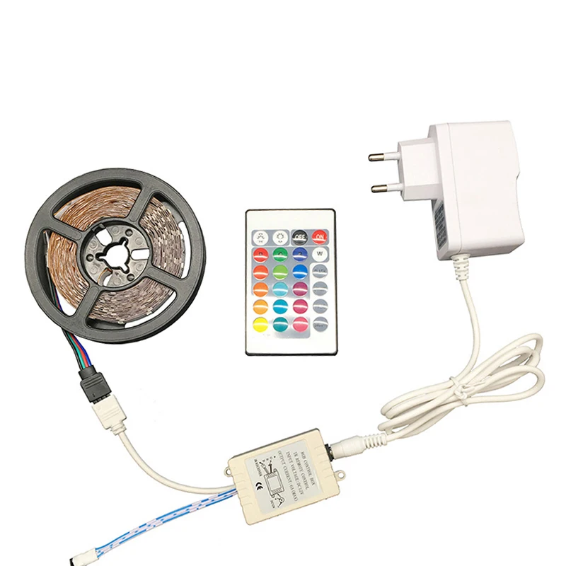 SMD3528 5 м 300 светодиодов Гибкая светодиодная лента RGB свет 24key ИК пульт