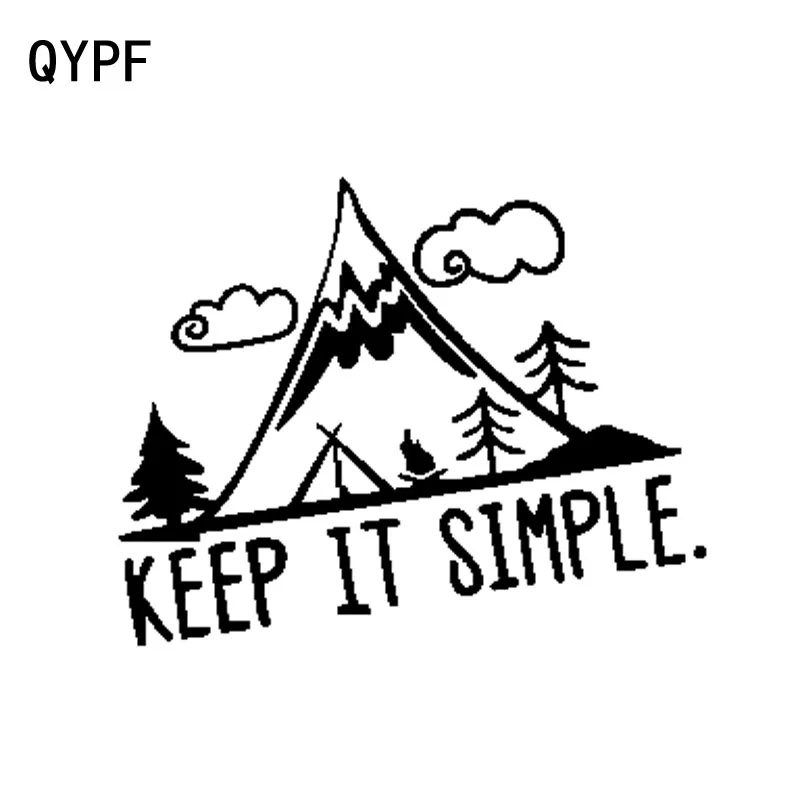 QYPF 16,3 см* 12,4 см интересные кемпинг в горных держать его простым Виниловая пленка для оклеивания автомобилей, Стикеры яркие окна наклейка черный/Серебряный C18-0259