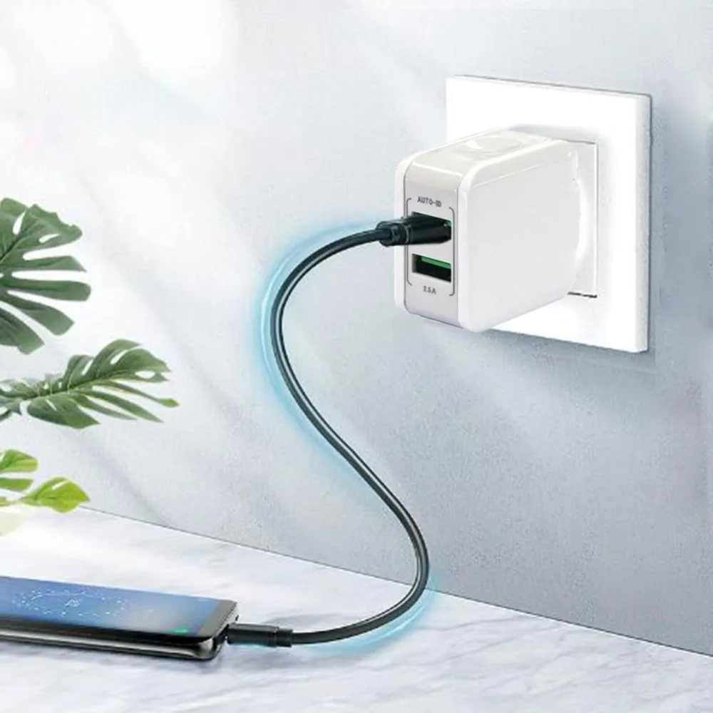 Стильный 2USB Quick Charge 12 5 W 2.5A защитное зарядное устройство для iPhone быстрой зарядки