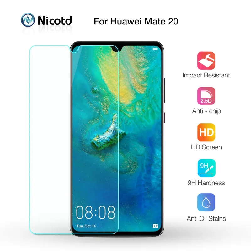 Закаленное стекло Nicotd 2.5D 9H Premium протектор экрана 6 53 дюйма для Huawei Mate 20 | Мобильные