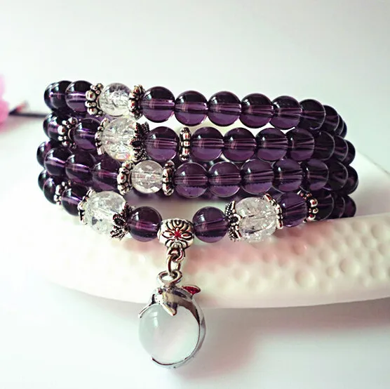 Длинные Браслеты с натуральным камнем и подвеской в виде дельфина опала