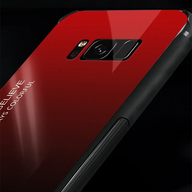 Роскошные закаленное Стекло телефонные чехлы для samsung Galaxy S8 плюс S7 край s9