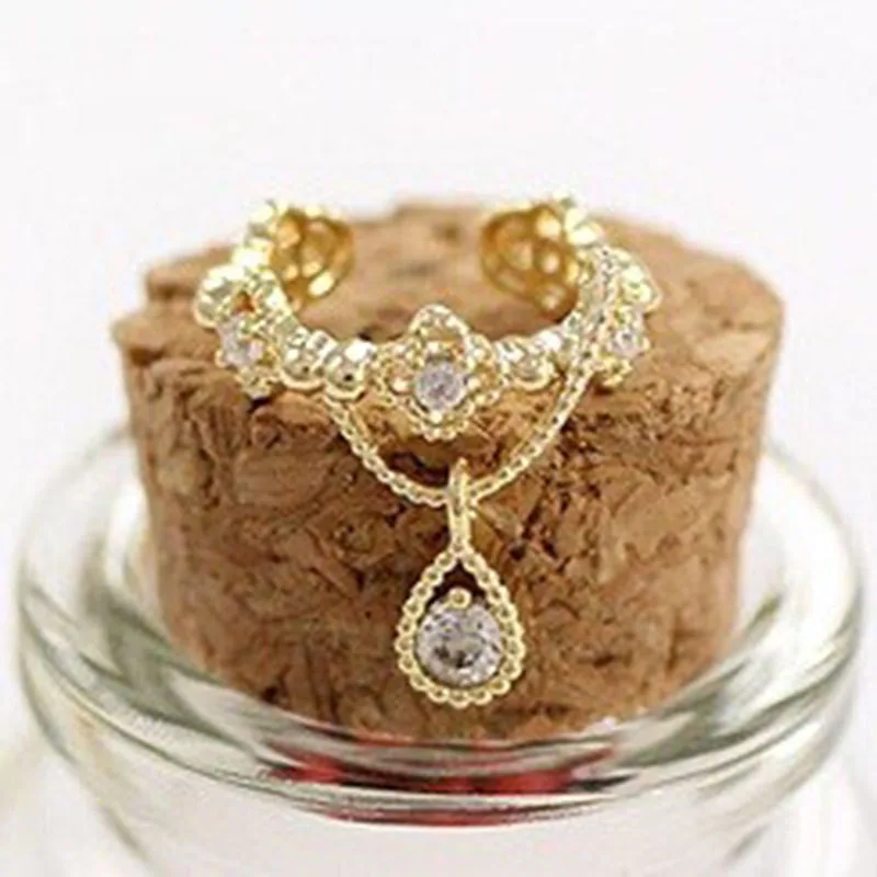 1 пара клипсы серьги из сплава со стразами поддельные пирсинг для ушей подарки