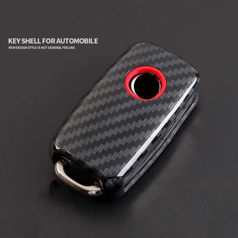 Carbon Fiber Key Case For Car 3 Buttons Vw New Magotan Skoda Superb Passat B8 A7 Golf car key cover | Автомобили и мотоциклы