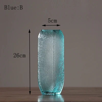 Blue B 26x8.5x5cm Американский минималистский стеклянная ваза высокого качества ручной выдувный электроплатин настольные вазы Гидропоники цветочные контейнеры домашний декор - Цвет: Blue B 26x8.5x5cm