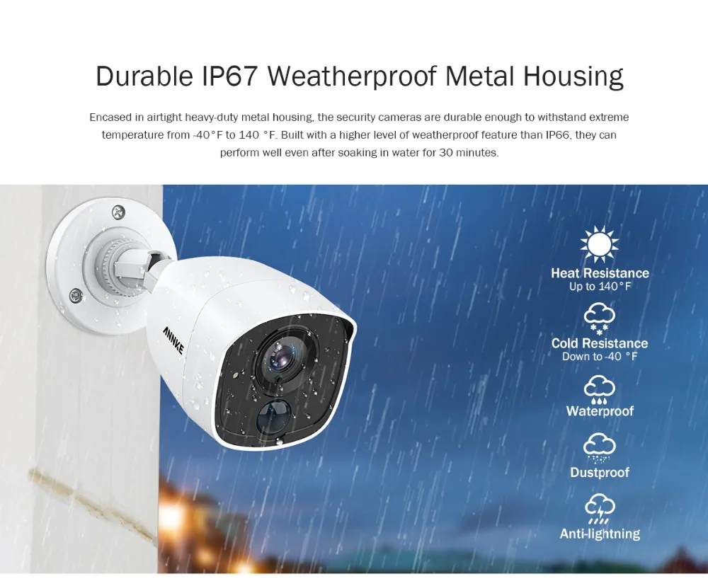 ANNKE 8CH 2MP CCTV камера системы 3MP 5в1 H.265+ DVR с 1080P HD Всепогодная пуленепробиваемая камера s для домашнего видеонаблюдения